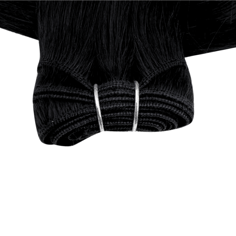 Load image into Gallery viewer, premiun hair machine sew in hair weft jet black hair-natural hair styles for black women-jet black hair dye-highlights for black hair-black hair with highlights straight