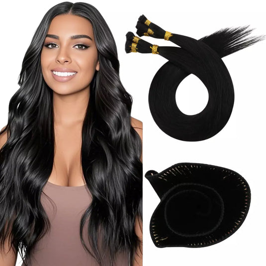 hand-made sew in hair weft,hand tied hair extensions,human hair,moresoo hair,black hair extensions