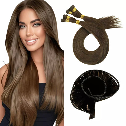 hand-made sew in hair weft,hand tied hair extensions,human hair,moresoo hair,human hair extensions,hand tied weft hair