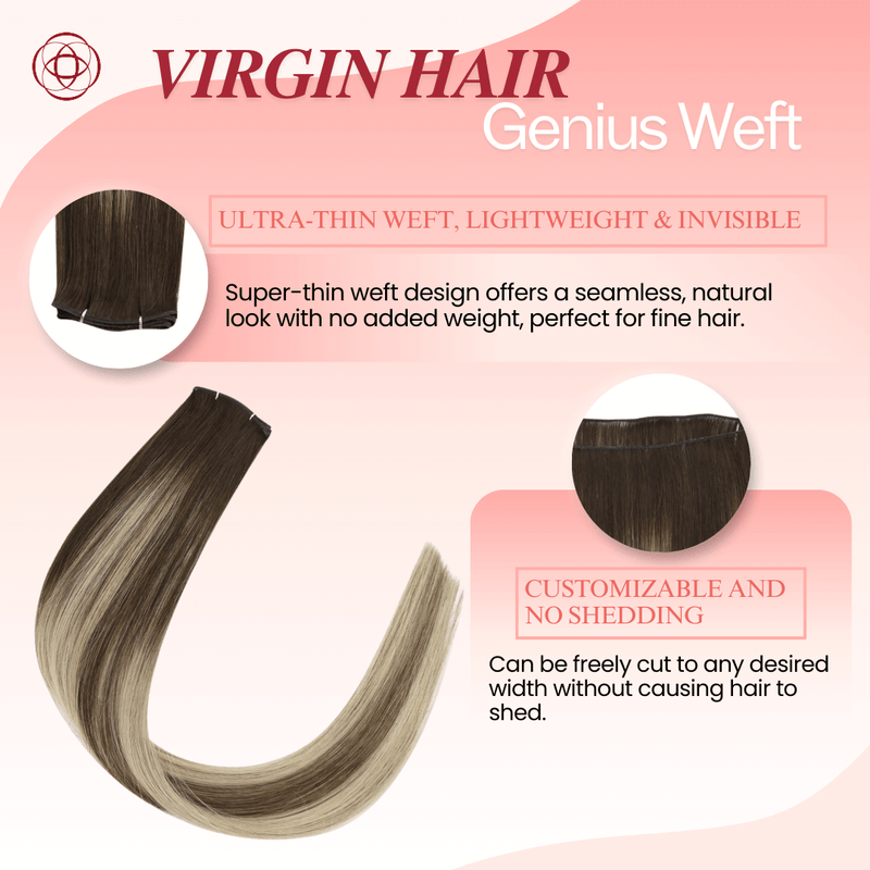 Load image into Gallery viewer, high-quality weft, flat weft, customizable weft, soft and smooth soft and smooth, easy maintenance, long-lasting extensions, professional hair weft, salon-quality extensions