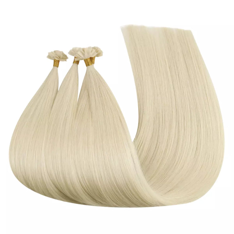 Load image into Gallery viewer, Platinum Blonde Ktip Hair Extensions Blonde Ktip Human Hair Extensions Show Charm Ktips for Party 14inch