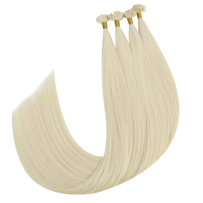 Load image into Gallery viewer, 100% Virgin Human Hair Extensions K Tip Hair Extensions Blonde Ktip Hair Extensions Platinum Blonde