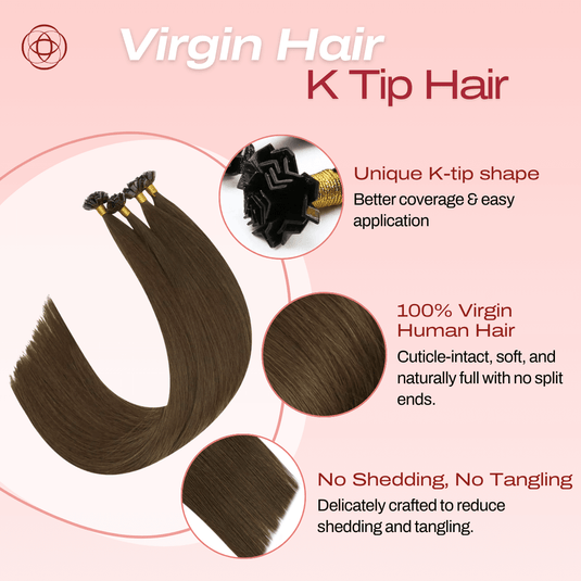 Professional Hair Extensions Virgin Real Human Hair Ktip Human Hair Extensions Natural K Tip Hair Extensions Real Human Hair Dark Brown Hot Fusion Extensions