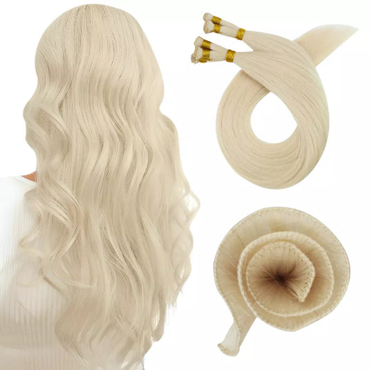 hand-made sew in hair weft,hand tied hair extensions,human hair,moresoo hair,blonde hair extensions