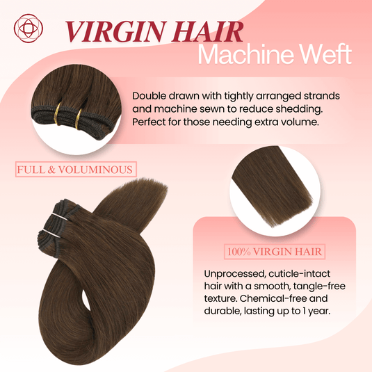 100% Real Human Hair Bundles in Dark Brown, Full and Voluminous, Perfect for Adding Length and Thickness, Durable and Easy to Style