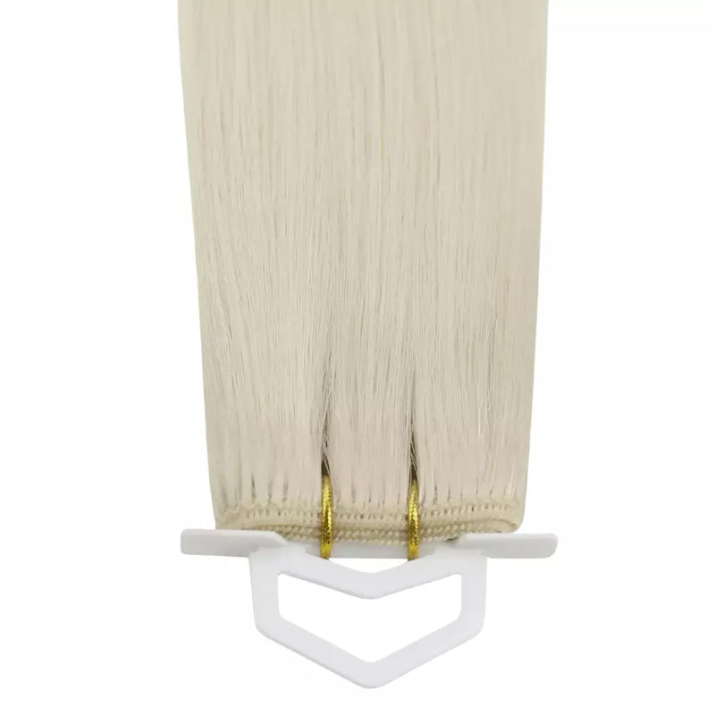 Load image into Gallery viewer, Moresoo white blonde virgin hair weft bundles, long-lasting and natural-looking sew-in extensions.