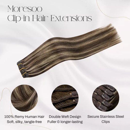 100% Remy human hair clip in hair extensions 16 inch hair extensions for women highlight color