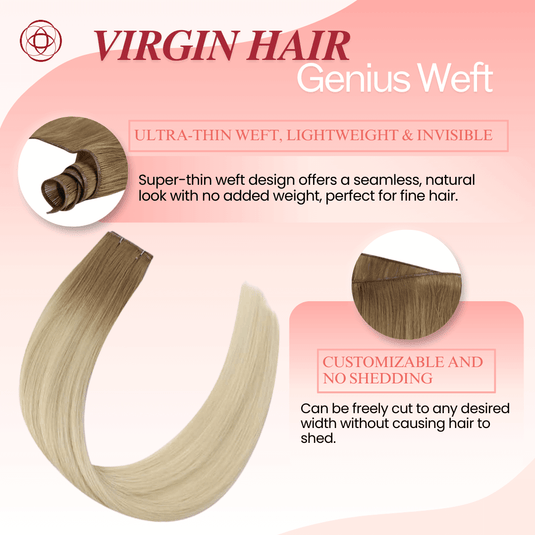 customizable weft, soft and smooth, easy maintenance, long-lasting extensions, professional hair weft, salon-quality extensions, luxury hair extensions, breathable weft, double-drawn hair,