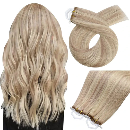 Virgin sew-in hair weft bundles in highlight blonde are made from 100% natural human hair that has not been processed or chemically treated. These bundles offer a smooth, soft, and natural texture, blending seamlessly with your own hair. The highlight blonde color adds depth and dimension, providing a chic, radiant look that enhances your overall hairstyle.