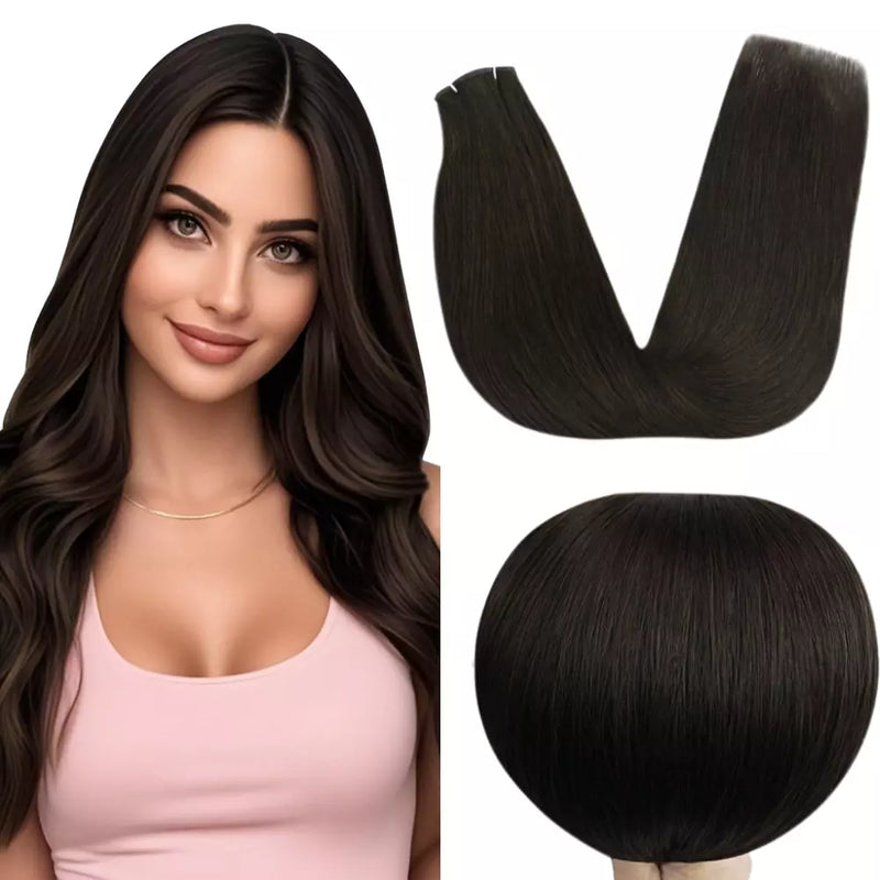 Load image into Gallery viewer, weft bundle human hair genius weft-how to braid in hair extensions-sewn in hair extensions-best human hair extensions-invisible hair extensions-seamless hair extensions-18 inch hair extensions