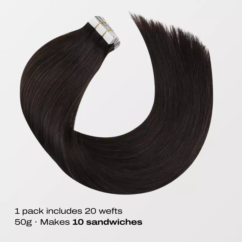 Load image into Gallery viewer, Tape hair extensions with packaging on a white background