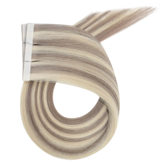 22-inch platinum blonde hair tape in, invisible platinum blonde tape in extensions, high-quality platinum blonde tape in, luxurious platinum blonde hair extensions, salon-quality platinum blonde tape in extensions, 14-inch platinum blonde extensions, 18-inch platinum blonde tape in