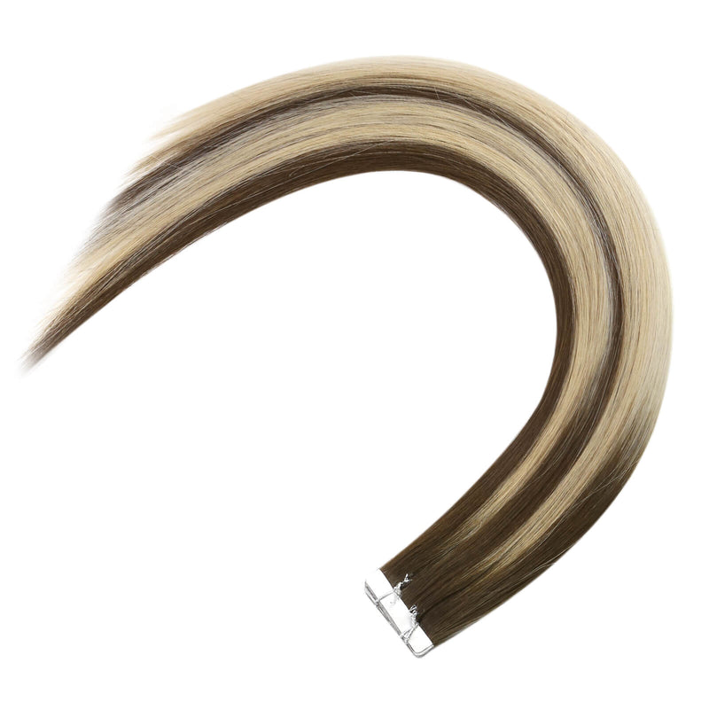 Load image into Gallery viewer, blonde highlights tape in, invisible tape in extensions for blonde highlights