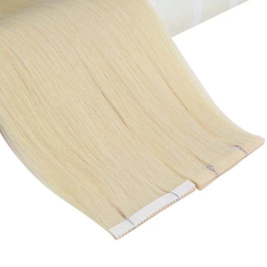 22-inch platinum blonde hair tape in, invisible platinum blonde tape in extensions, high-quality platinum blonde tape in, luxurious platinum blonde hair extensions, salon-quality platinum blonde tape in extensions, 14-inch platinum blonde extensions, 18-inch platinum blonde tape in