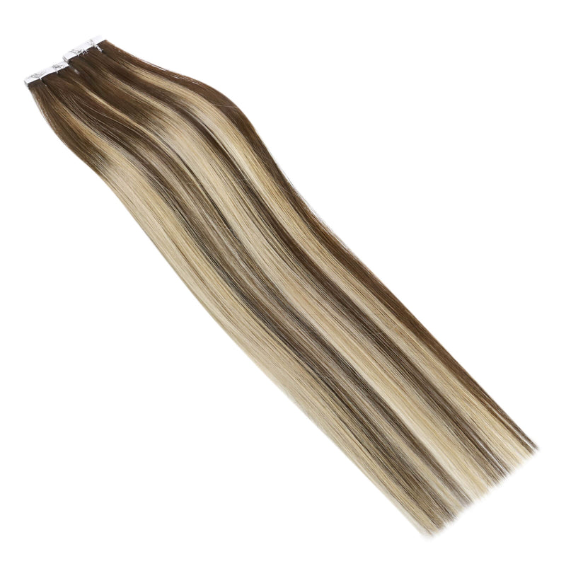Load image into Gallery viewer, seamless blonde highlights tape in extensions virgin human hair extensions