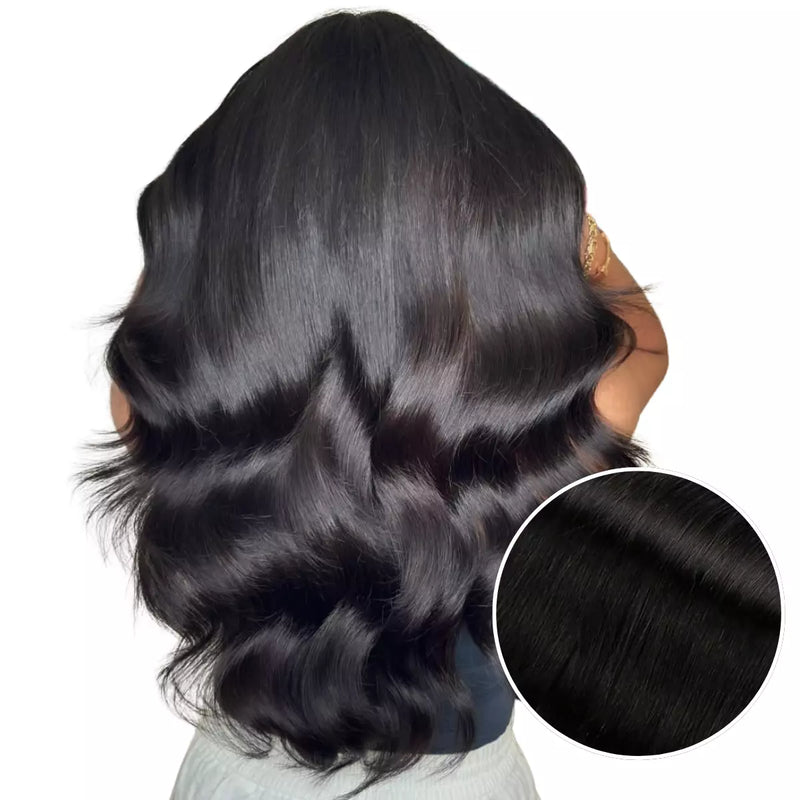 Load image into Gallery viewer, 100% Handmade Human Hair Clip In Extensions 7 Pieces 16 Inch Straight Human Hair Clip In Extensions for Women