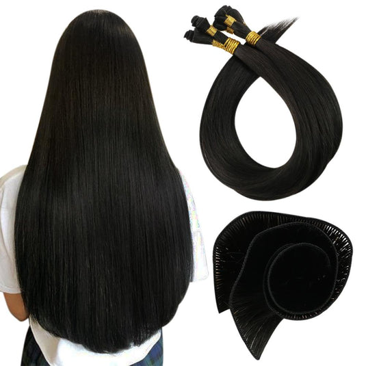 hand-made sew in hair weft,hand tied hair extensions,human hair,moresoo hair,black hair extensions