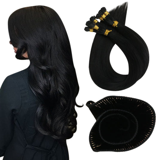 hand-made sew in hair weft,hand tied hair extensions,human hair,moresoo hair