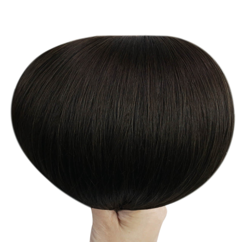 Load image into Gallery viewer, virgin genius dark brown-16 inch hair extensions-thin hair extensions before and after-different types of hair extensions