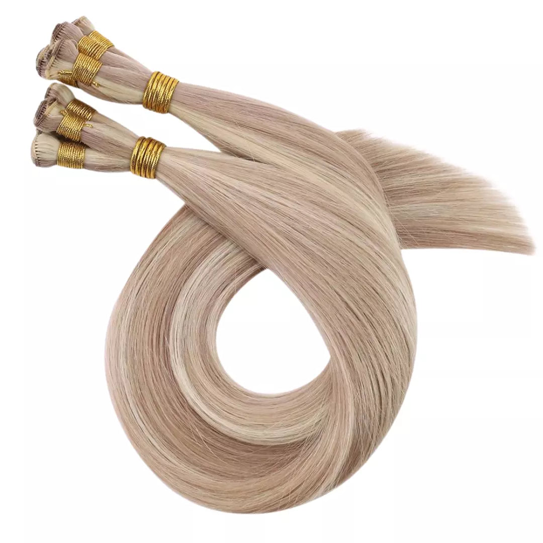 hand tied weft bundles,moresoo hair extensions,human hair extensions,hand tied hair,sew in weft