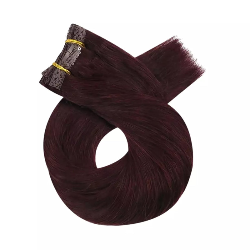 Load image into Gallery viewer, Remy Human Brazilian Hair Double Weft Human Hair Extensions High Quality Hair Extensions Clip In Remy Brown Color 22 Inch For Women

