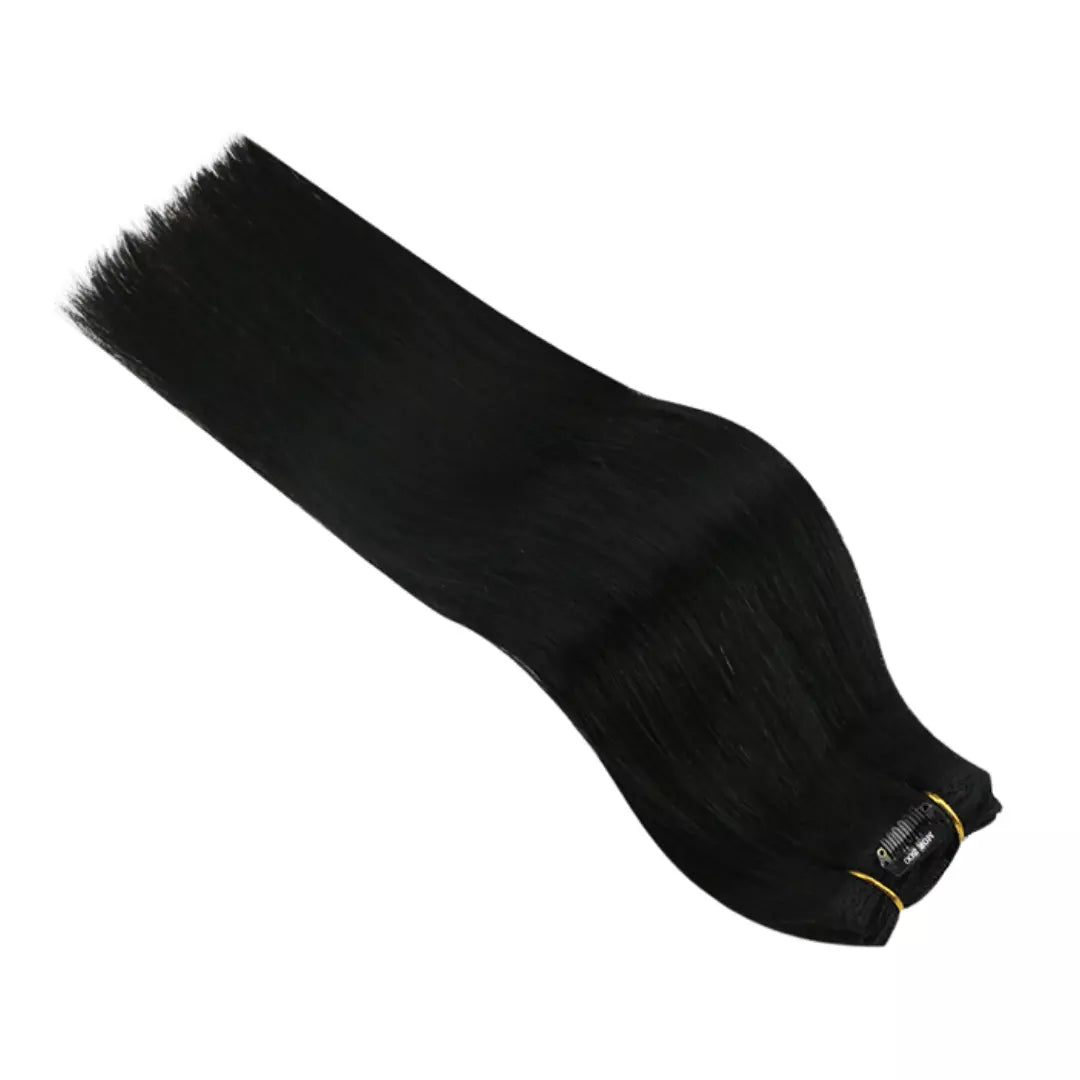 double weft human hair extensions clip in thick double weft clip in extensions moresoo black hair clip in extension