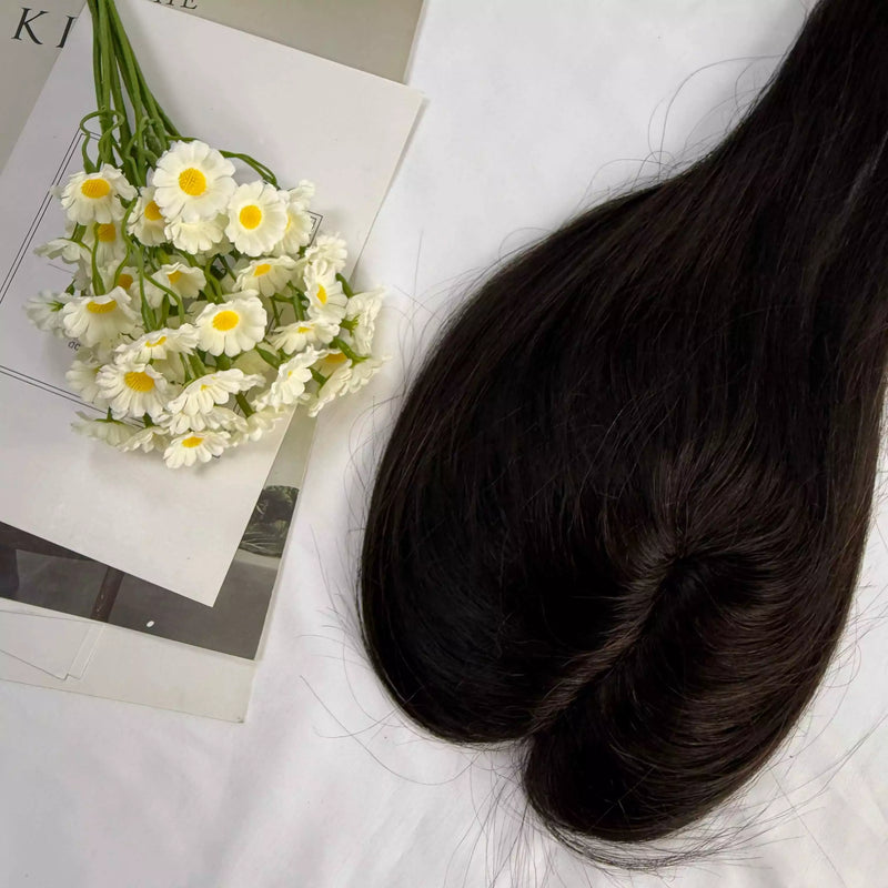 Load image into Gallery viewer, [Final Sale] Human Hair Topper For Women 12&quot;*6&quot; Hairpiece (#1B) 16&quot;
