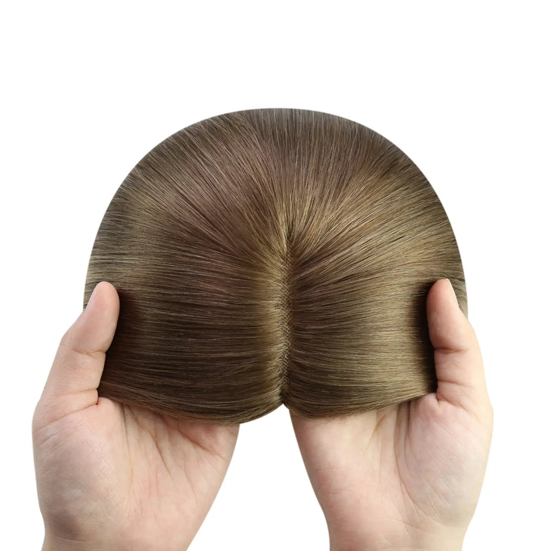 Load image into Gallery viewer, 16 inch blonde human hair topper for thinning crown, perfect for women with hair loss
