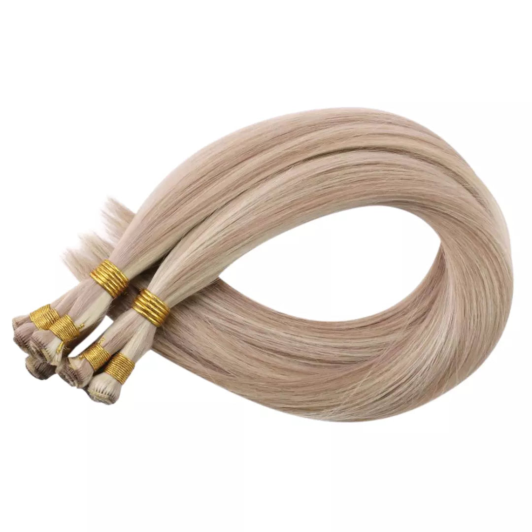 hand tied hair extensions,hand tied hair,blonde highlights,moresoo hair extensions,sew in hair extensions
