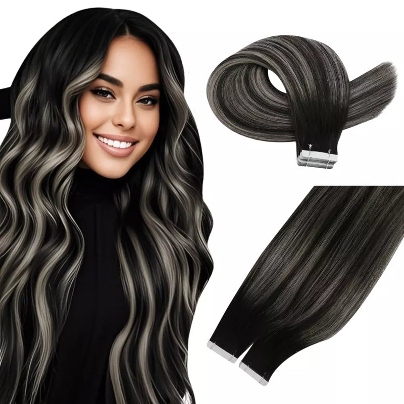 Load image into Gallery viewer, tape in hair extensions 22inch hair tape in human hair extensions best moresoo tape in hair extensions virgin hair extensions human soft hair for women tape ins human easy to put
