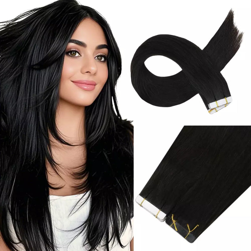 Load image into Gallery viewer, soft human hair tape insinvisible tape in extensions-tape worm in humans-human hair tape in extensions-tape in


