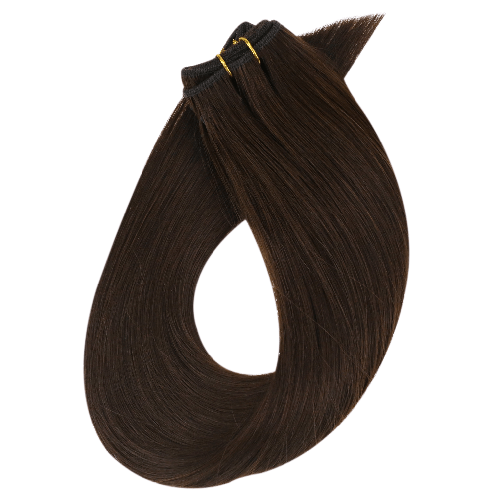 Best Virgin Hair Sew In Extensions Machine Weft in Darkest Brown (#2)