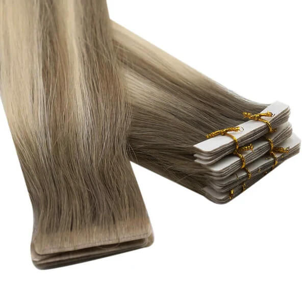 Load image into Gallery viewer, Moresoo blonde balayage with light brown highlights, 14-inch balayage extensions, premium balayage hair, high-quality light brown blonde balayage, seamless balayage highlights, invisible light brown blonde balayage, luxurious balayage extensions, natural balayage highlights, smooth balayage hair, salon-quality balayage

