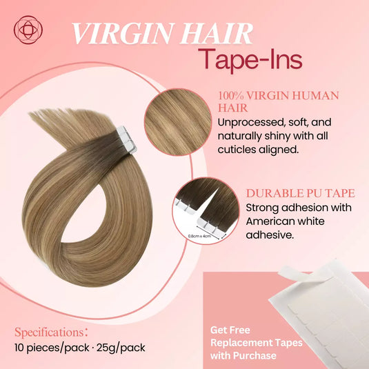 virgin tape in hair extension skin weft human Brazilian hair
tape in hair extensions thick end human hair human_hair_tape_in_extensions-hair_extensions_tape_in-Balayage-Brown
