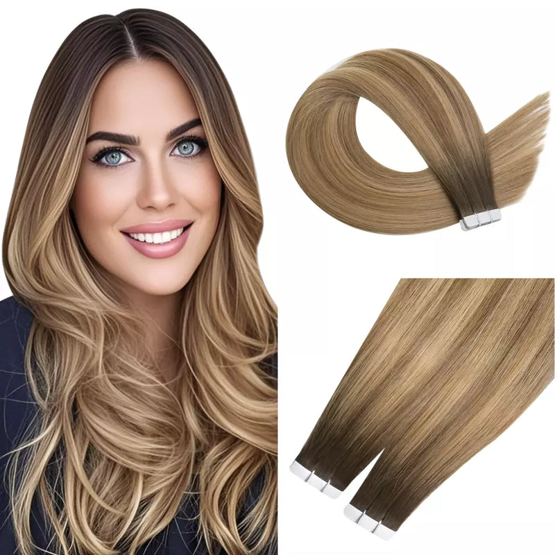 Load image into Gallery viewer, Top quality Brazilian Virgin Hair tape ins-Tape-In-Adhesive-Human-Hair-Extensions-PU-Skin-Weft-10A-Virgin-Human-Hair-20-Inch-Invisible-Natural-Tape-Extensions
Virgin Invisible Seamless Pu Skin Weft Tape In Adhesives Human Hair Extensions Blonde
Virgin Tape in Hair Extensions Human Hair Straight Skin Weft Tape in Extensions for Wom

