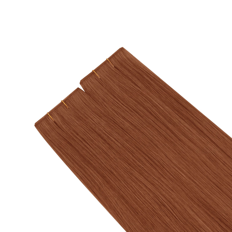 Load image into Gallery viewer, Red butterfly weft hair extension on a white background
