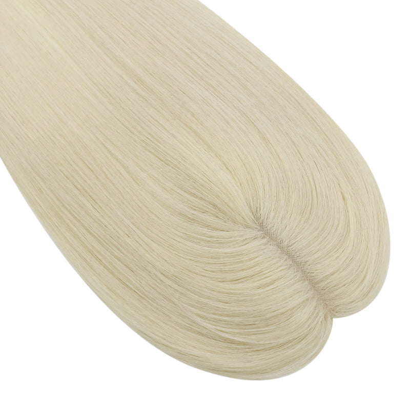 Load image into Gallery viewer, Moresoo virgin human hair topper platinum blonde hair topper on a white background
