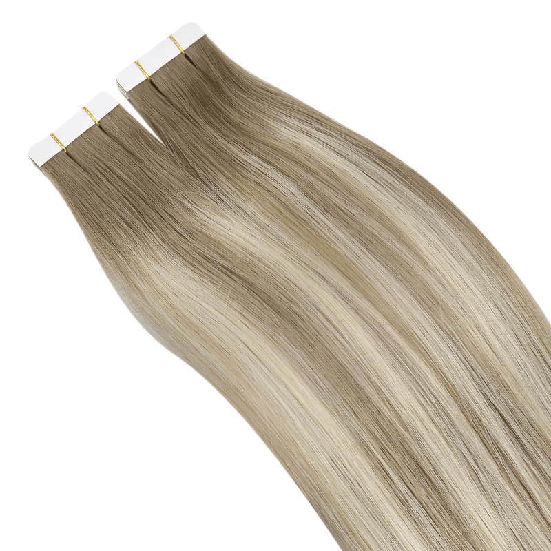 Load image into Gallery viewer, virgin tape in hair extension skin weft human Brazilian hair
tape in hair extensions thick end human hair
 brazilian hair virgin tape in
