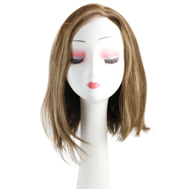 Load image into Gallery viewer, [Final Sale] Remy Human Hair Bob Wig Highlight Brown #P4/27 12&quot;
