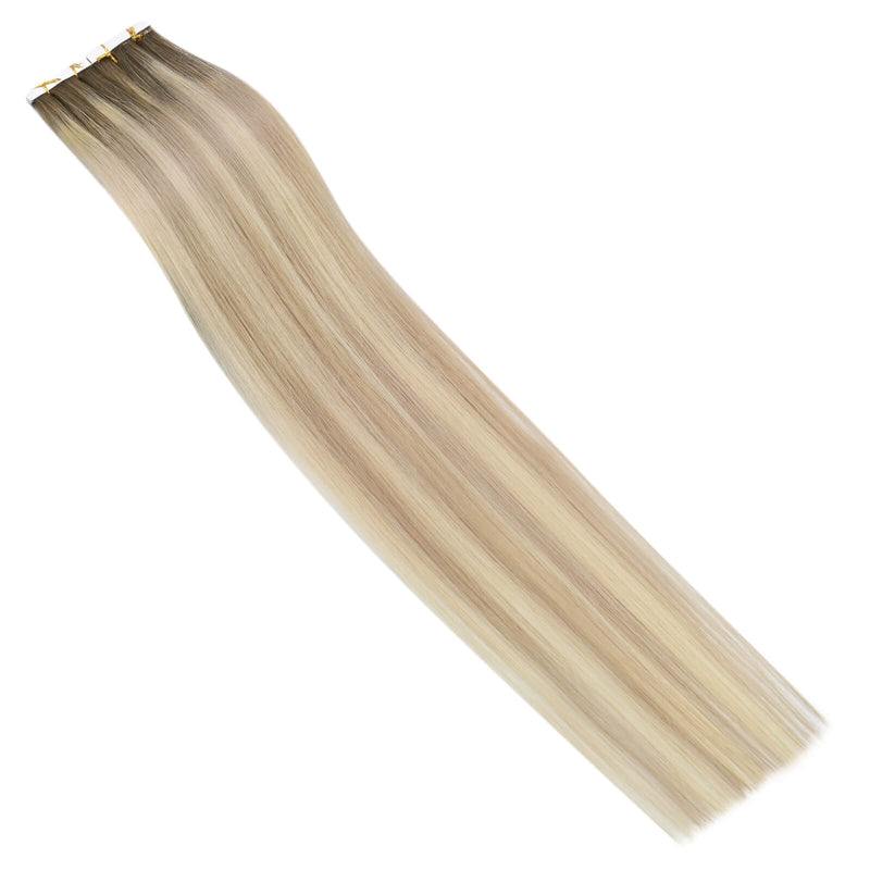 Load image into Gallery viewer, virgin hair injection tape in extensions invisible tape ins for thin hair highlight blonde human hair extensions
