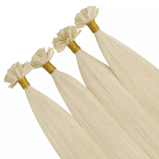 Fusion Hair Extensions Platinum Blonde Fusion Hair Extensions for Women 100% Virgin Human Hair Extensions 
