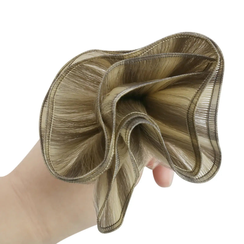Load image into Gallery viewer, Weft human hair extensions - Human hair weft bundles - Weft sew in hair extensions - Balayage blonde hair extensions - Virgin human hair extensions - Human hair extensions weft - Weft hair - Balayage blonde weft extensions

