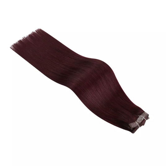 16 In Remy Human Hair 
Silky Straight Clip in Hair Extensions Burgundy Human Hair Extensions 