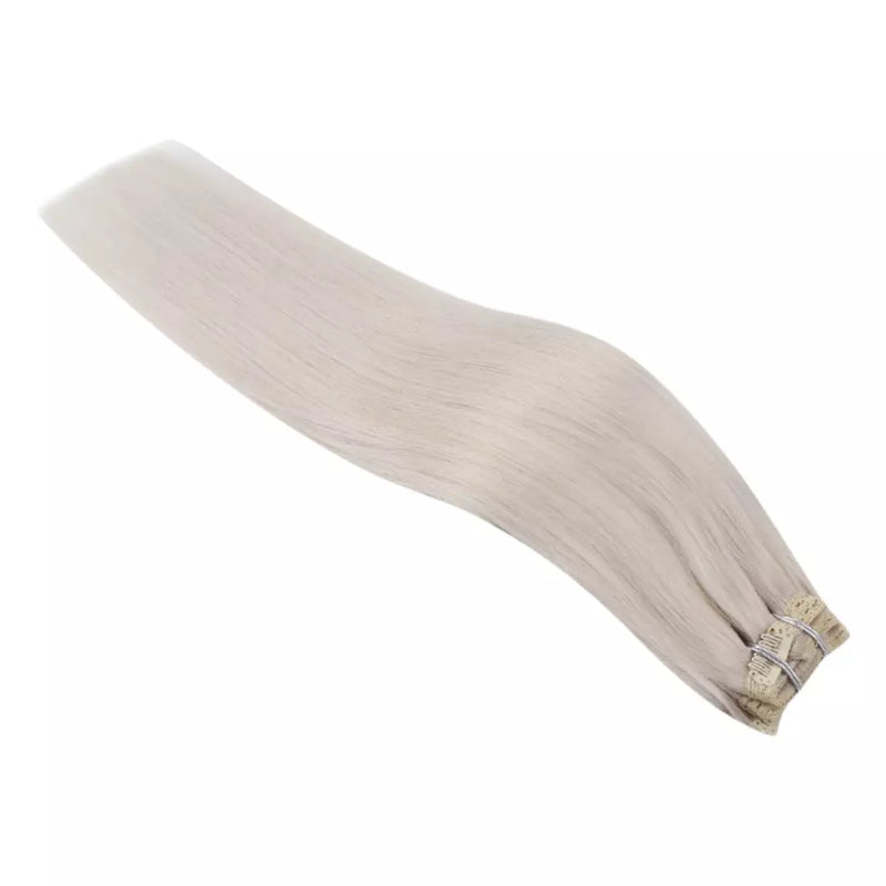 Load image into Gallery viewer, 18 inch human blonde clip-ins straight clip ins human soft hair extension
