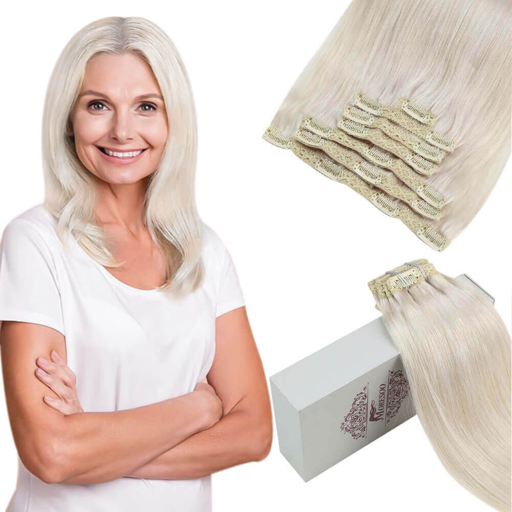 Moresoo clip in hair extension give you a natural and soft look.