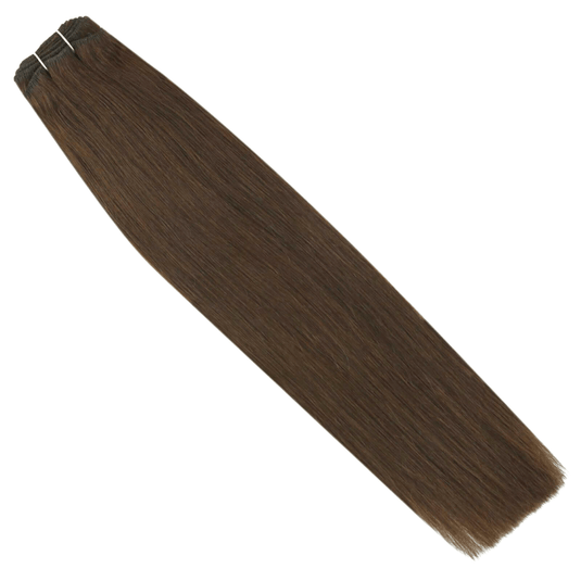 Chocolate Brown Virgin Weft Human Hair 鈥?Seamless 18-Inch Extensions, Great Lengths, and Natural Blend