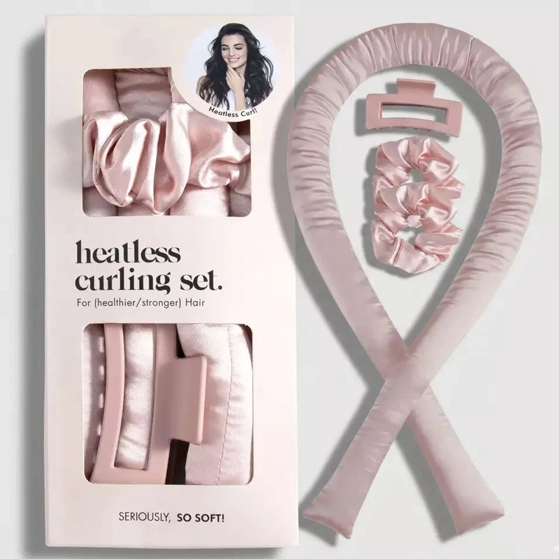 Load image into Gallery viewer, Heatless curling set with packaging on a light gray background

