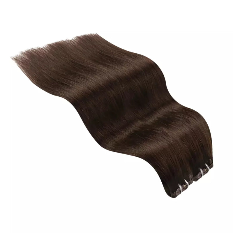 Load image into Gallery viewer, Best clip in human hair extensions Moresoo brown color straight 22 inch
