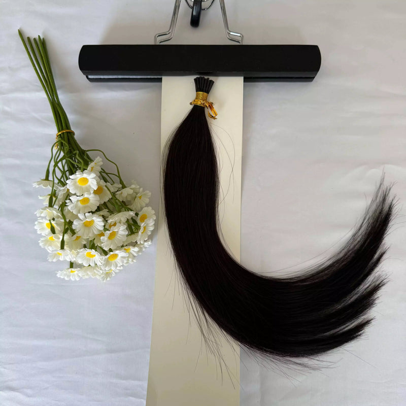 Load image into Gallery viewer, [Final Sale] Virgin I Tip Human Hair Extension Natural Black (#1B) 14&quot; 20G

