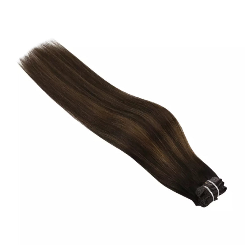 Load image into Gallery viewer, Moresoo 18 Inch Real Human Hair Extensions Clip in Extensions Clip in Hair Straight Thin Hair Remy Hair Extensions

